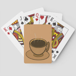 Moderner brauner, gemütlicher Kaffee-Cup im Mittel Spielkarten