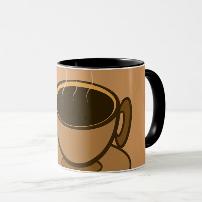 Moderner brauner, gemütlicher Kaffee-Cup im Mittel Tasse (VorderseiteRechts)