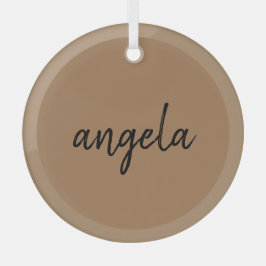 Moderner brauner individuelle Name Ornament Aus Glas