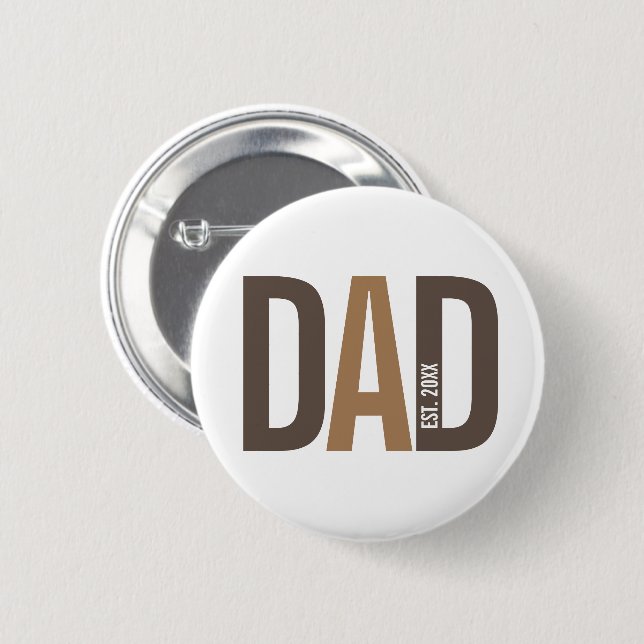 Moderner brauner Personalisierter Vater etabliert Button (Vorne & Hinten)
