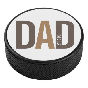 Moderner brauner Personalisierter Vater etabliert Eishockey Puck