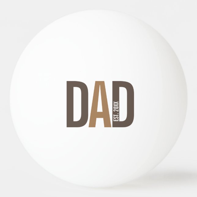 Moderner brauner Personalisierter Vater etabliert Tischtennisball (Vorderseite)