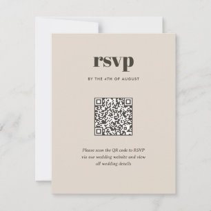 Moderner brauner Trendy Mix Match Wedding QR Code RSVP Karte
