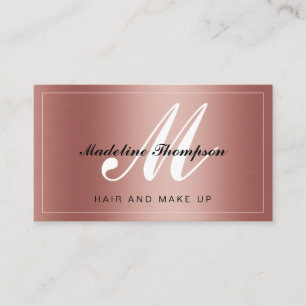 Moderner Brushmetall-Rose Gold Salon Visitenkarte