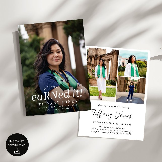 Moderner BSC RN 4 Fotos Krankenpflege Abschluss Einladung (Von Creator hochgeladen)