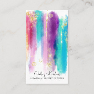 Moderner bunter gemalter Brushstrokes-Glitzer Visitenkarte
