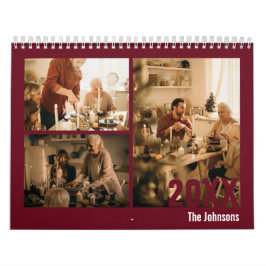 Moderner Burgund-Foto-Kalender Kalender