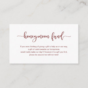 Moderner Burgunder niedlicher Schriftart, Hochzeit Begleitkarte