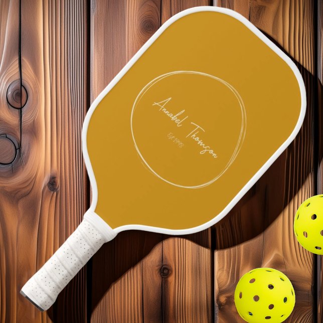 Moderner Burnt-Buttercup Mitte des Jahrhunderts |  Pickleball Schläger (Von Creator hochgeladen)