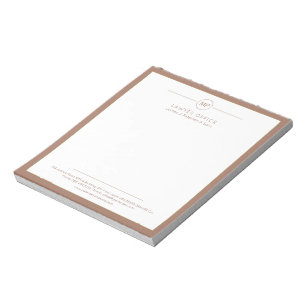 Moderner Büroanwalt in Braun und Weiß, Monogramm Notizblock