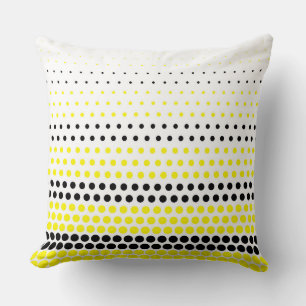 Moderner Cadmium-Gelb und schwarzer Polka-Dot Kissen