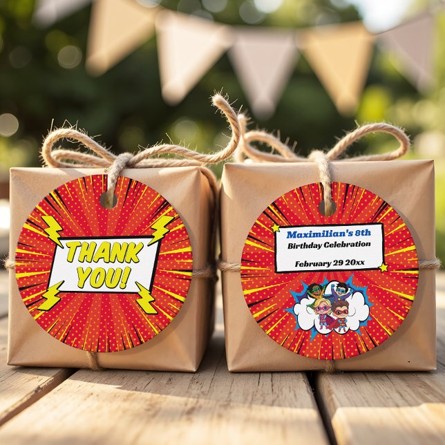 Moderner Cartoon Superhero Comic Buch Cool Vielen  Geschenkanhänger (Von Creator hochgeladen)