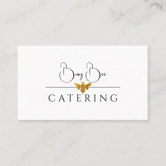 Moderner Catering mit besetztem Gold-Bier-Logo Kul Visitenkarte (Vorderseite)