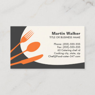 Moderner Catering oder Koch in Grau-Orange Visitenkarte