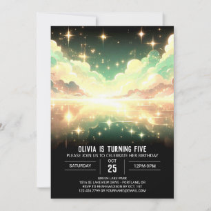 Moderner Celestial Digital Birthday Einladung