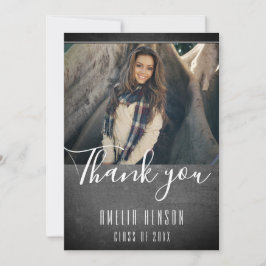 Moderner Chalkboard Graduate Foto Abschluss Dankeskarte