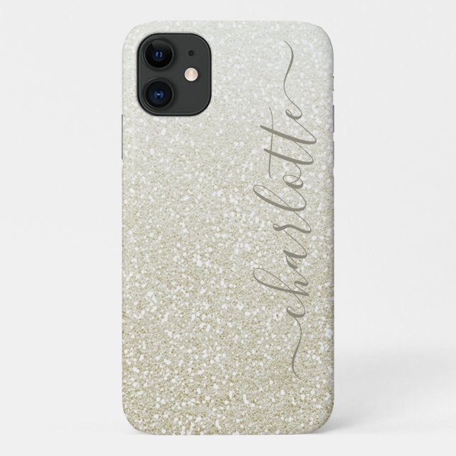 Moderner Champagner Glitzer Girly Chic Personalisi Case-Mate iPhone Hülle (Rückseite)
