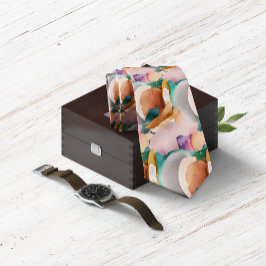 Moderner Chic Abstrakt Terracotta Aquamarin Krawatte