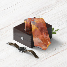 Moderner Chic Abstrakt Terracotta Rost Brown Krawatte