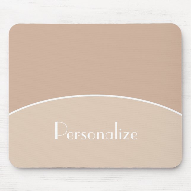 Moderner Chic berufliches beige TAN mit Namen Mousepad (Vorne)