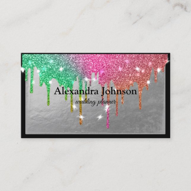 Moderner Chic Black and Gold Foil Luxus Visitenkarte (Vorderseite)