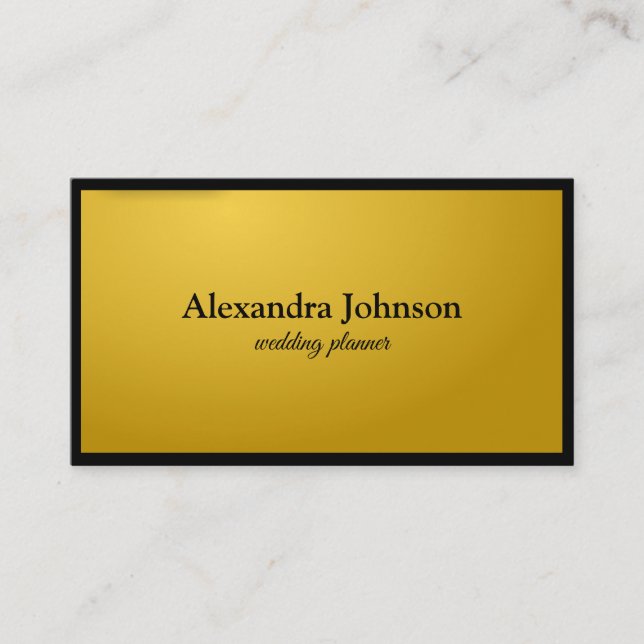 Moderner Chic Black and Gold Foil Luxus Visitenkarte (Vorderseite)