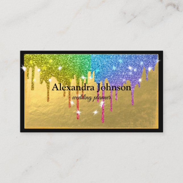 Moderner Chic Black and Gold Foil Luxus Visitenkarte (Vorderseite)