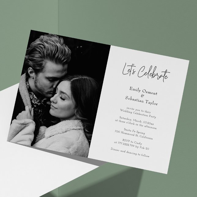 Moderner Chic feiert Hochzeitsempfang - nur für Ho Einladung (Modern Chic let's Celebrate Wedding Reception-Only Invitation)