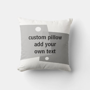 Moderner Chic fügt Text geometrisch grau und weiß  Kissen