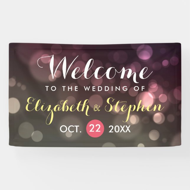 Moderner Chic Glitzer Bokeh Sparkle Wedding Banner (Horizontal)