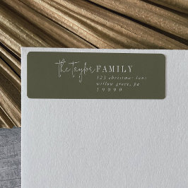 Moderner Chic | Green Family Return Address Label