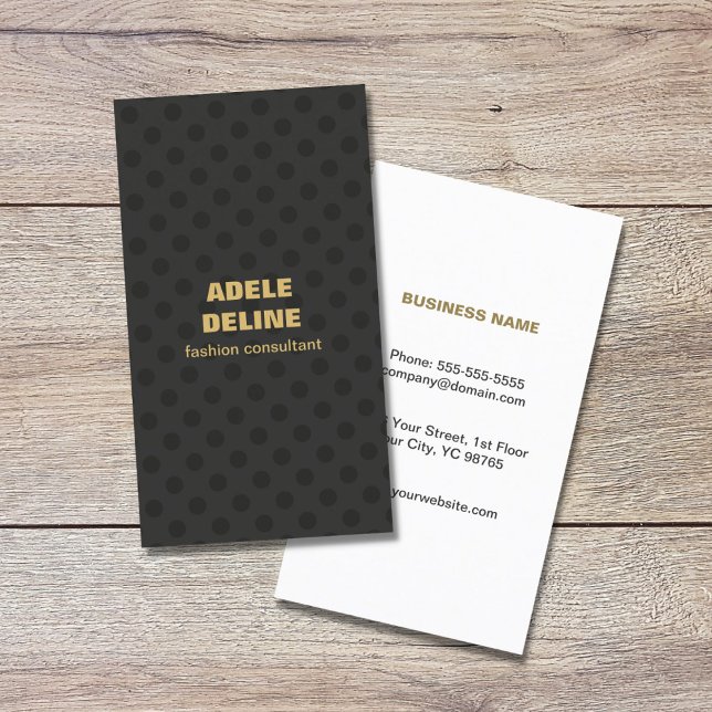 Moderner Chic Grey Dots Gold Beauty Consultant Visitenkarte (Von Creator hochgeladen)