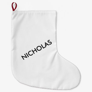Moderner Chic heißt es Personalisiert Weiß Großer Weihnachtsstrumpf