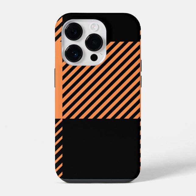 Moderner Chic Kariert gestreift iPhone 14 Pro Hülle (Rückseite)