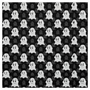 Moderner Chic Kawaii Schwarz-weiß Ghost Blob Stoff