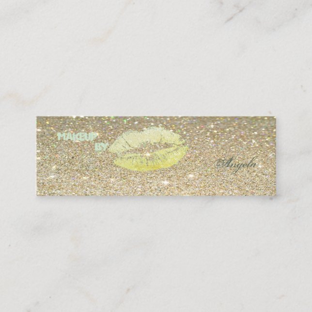 Moderner Chic Luxus Glittery Lips Mini Visitenkarte (Vorderseite)