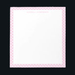 Moderner Chic Pastel Blush Pink Gingham Karierter  Notizblock<br><div class="desc">Modernes Pastell Roush Pink Gingham Karierter Karo Editor</div>