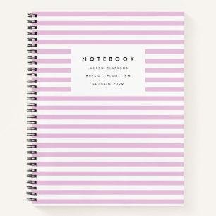 Moderner Chic Pink Striping Spiral Notizbuch
