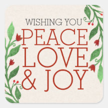 Moderner Chic Red Peace Joy Liebe Weihnachtsfeiert