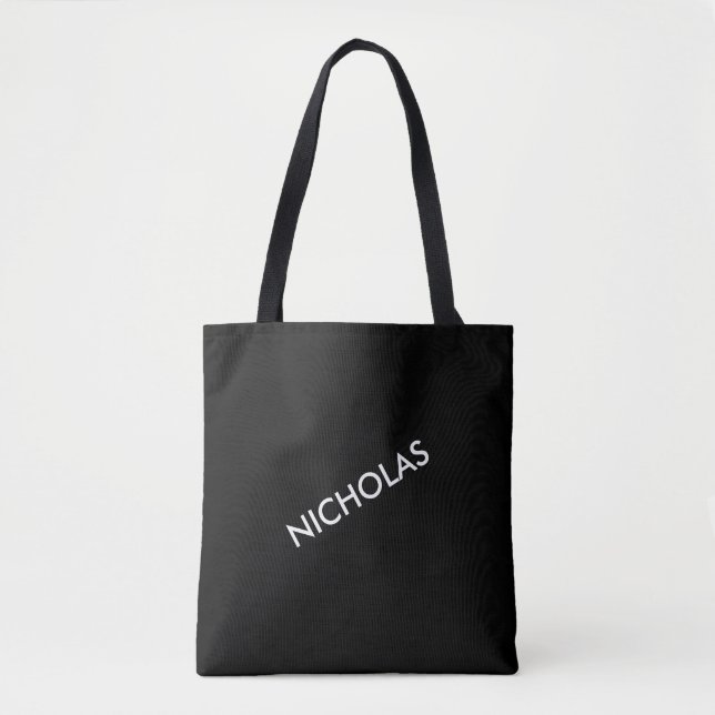 Moderner Chic Sie nennen es Personalisiert Schwarz Tasche (Vorderseite)