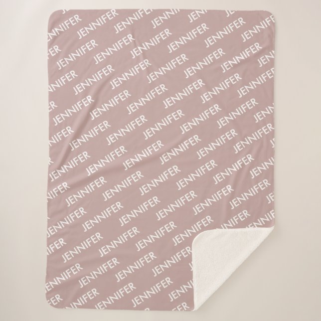 Moderner Chic Sie nennen es Personalisierte Dusty  Sherpadecke (Vorderseite)