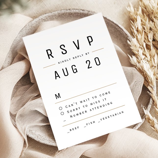 Moderner Chic Simple Typografy Wedding RSVP (Modern Chic Simple Typography Wedding RSVP)
