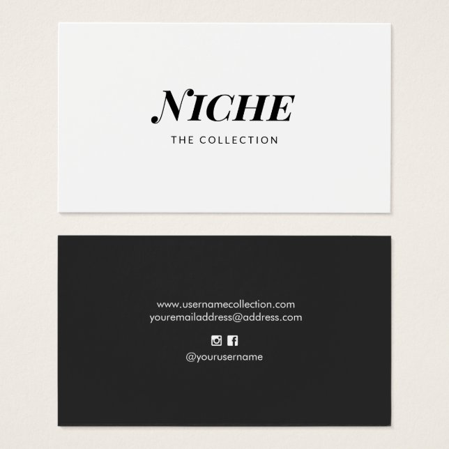 Moderner Chic Stilvolle Schwarz-weiße Typografie (Vorne & Hinten)