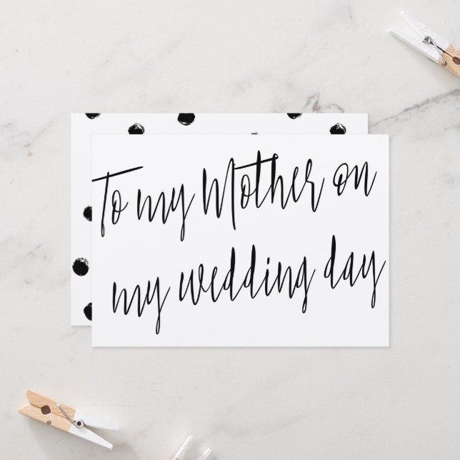 Moderner Chic "To my mutter on my wedday" Karte (Vorderseite/Rückseite Beispiel)