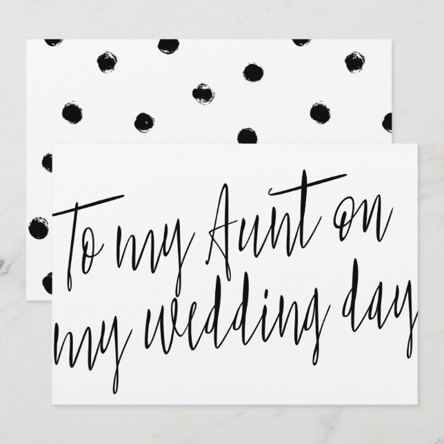 Moderner Chic "To my tunt my wedday" Einladung (Vorne/Hinten)