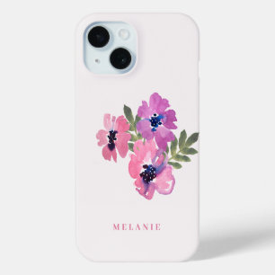 Moderner Chic Watercolor Pink Floral Case-Mate iPhone Hülle