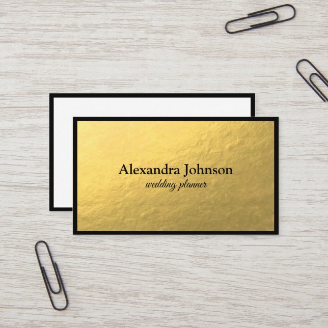 Moderner Chic White and Gold Foil Luxus Visitenkarte (Vorderseite/Rückseite Beispiel)