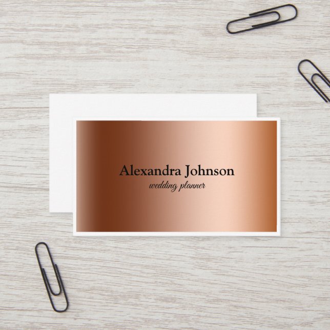Moderner Chic white and Rose Gold Foil Luxus Visitenkarte (Vorderseite/Rückseite Beispiel)