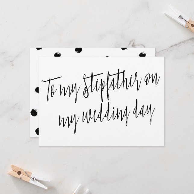 Moderner Chic "Zu meinem Stiefvater am Hochzeitsta Karte (Vorderseite/Rückseite Beispiel)
