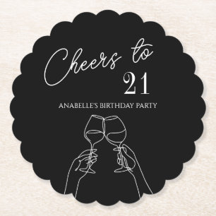 Moderner Chic zum 21. Party Untersetzer